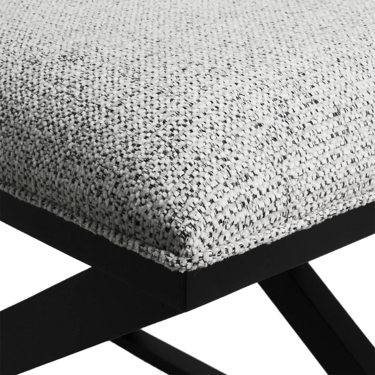 Spencer Black Timber Stool - Salt & Pepper