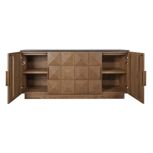 Benedict Walnut Buffet - Black Marble