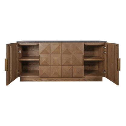 Benedict Walnut Buffet - Black Marble