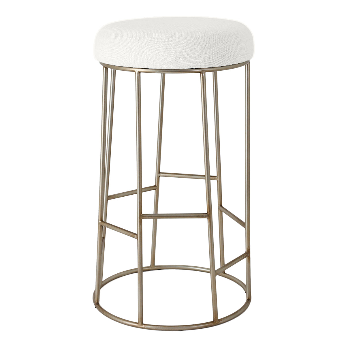 Aiden Gold Steel Bar Stool - Natural Linen