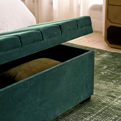 Soho Storage Bench Ottoman - Teal Velvet