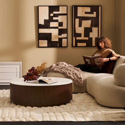 Mason Round Coffee Table - Large Walnut