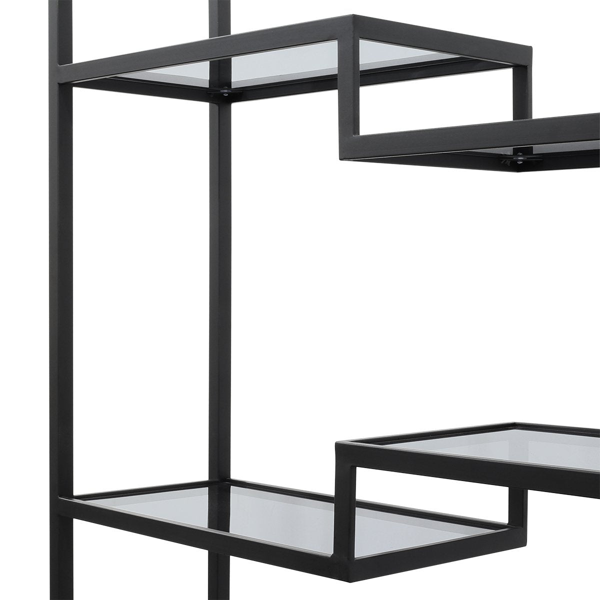 Mistique 130x200cm Glass Shelving Unit - Black