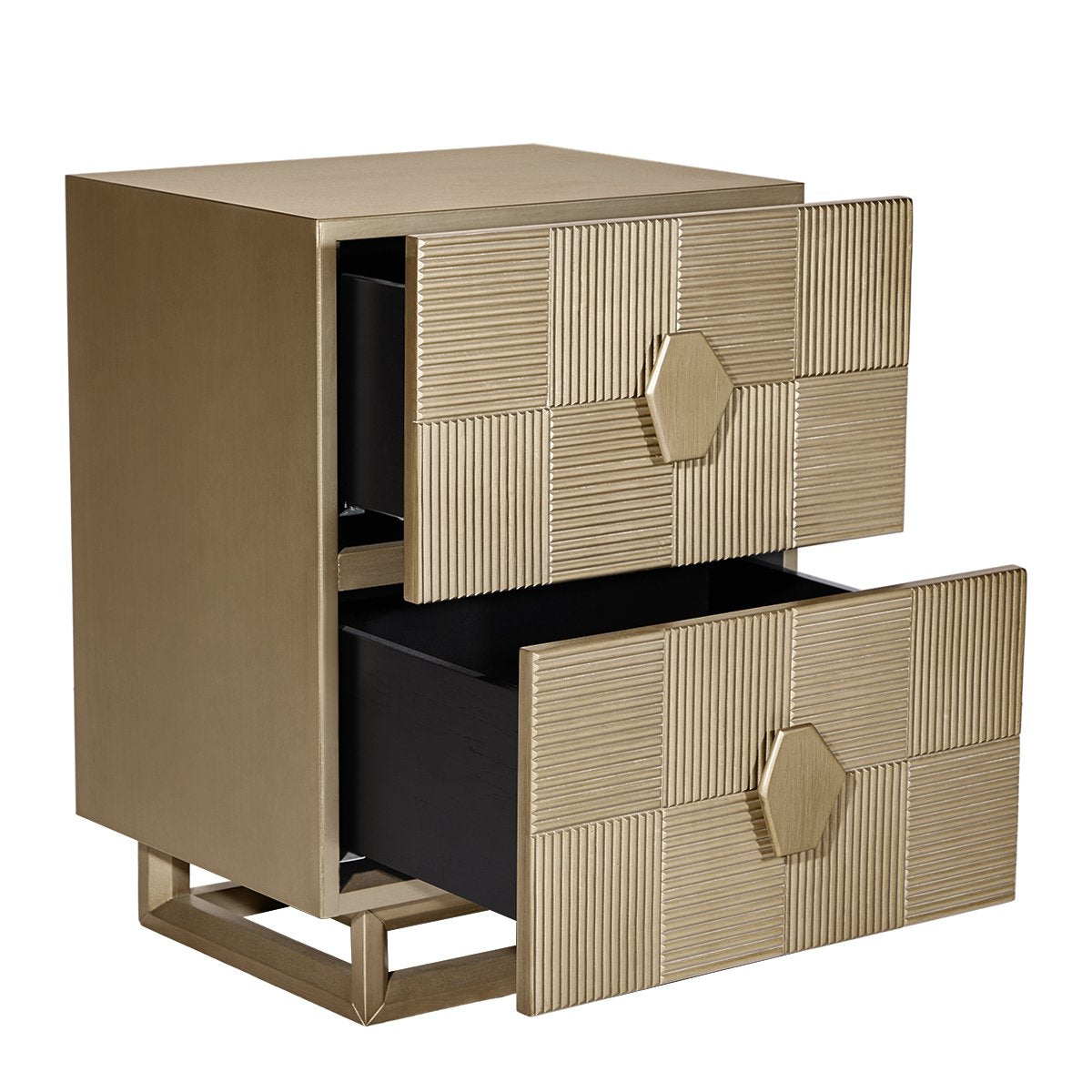 Alton 50x65cm Bedside Table - Antique Gold