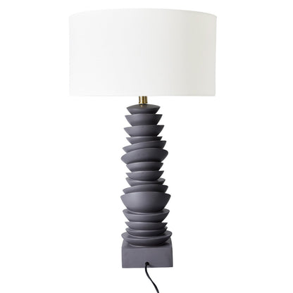Mendoza Table Lamp - Grey w White Shade