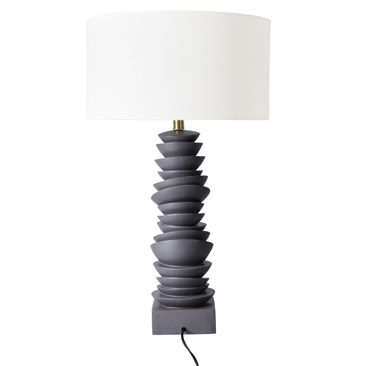 Mendoza Table Lamp - Grey w White Shade