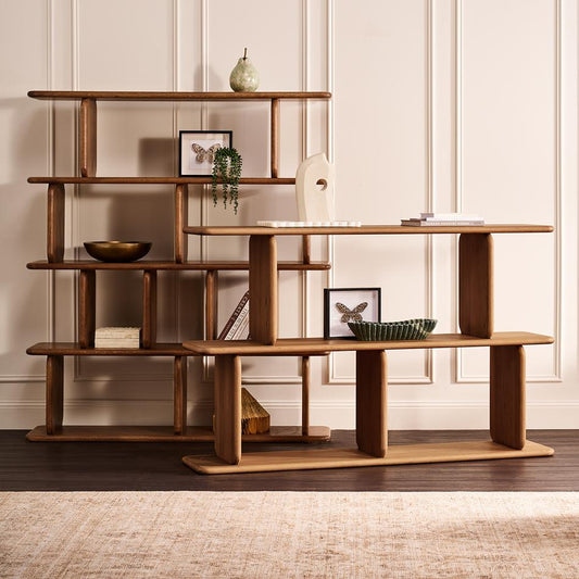Tudor Oak Shelving Unit - 2 Tier Natural