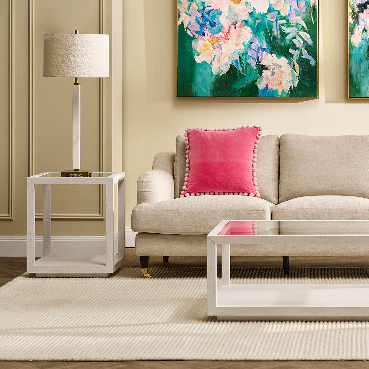 Sadie Oak Square Side Table - Large White