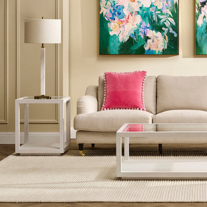 Sadie Oak Square Side Table - Large White