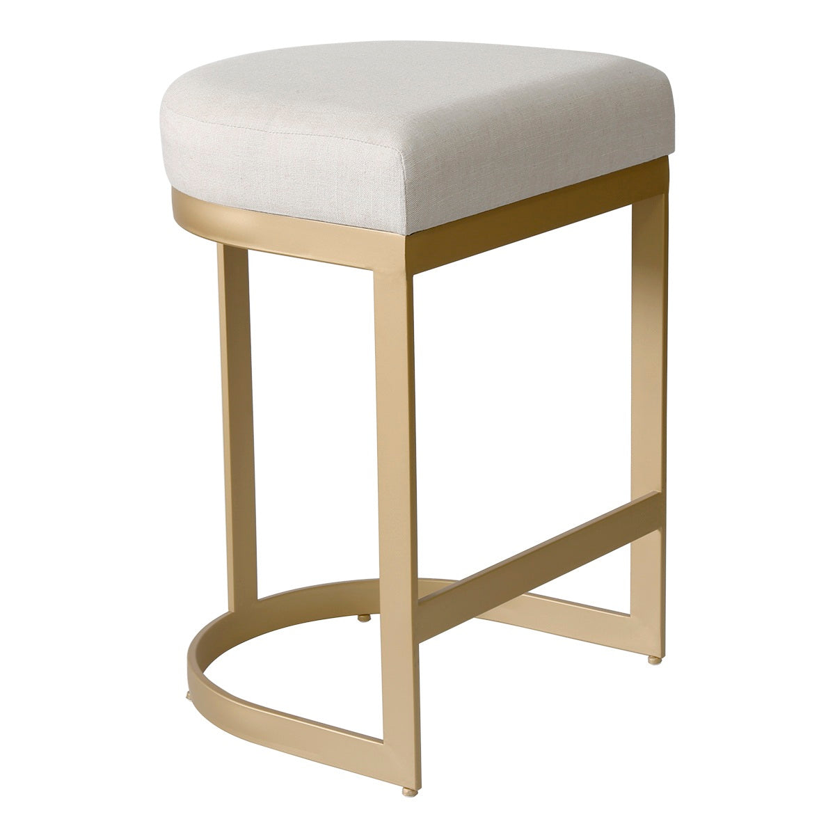 Remy Gold Kitchen Stool - Natural Linen