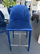 Dante Panelled Kitchen Stool - Navy Velvet - OUTLET VIC