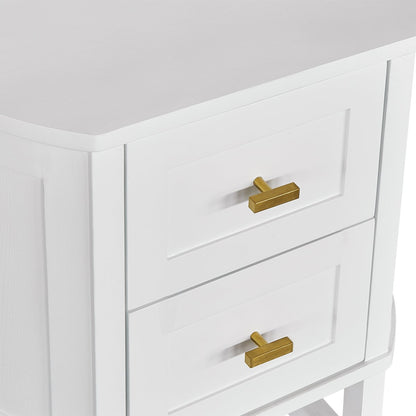 Theodore 55x60cm Bedside Table - White