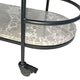 Southside Grey Marble Bar Cart - Black