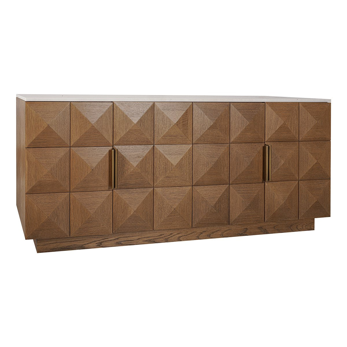 Benedict 170cm Walnut Buffet - White Marble