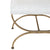 Novak Antique Gold Iron Stool -  Natural Linen