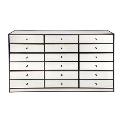 Brentwood 12 Drawer Mirrored Chest - OUTLET NSW