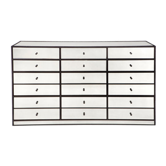 Brentwood 12 Drawer Mirrored Chest - OUTLET NSW