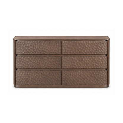 Mikki 150cm 6 Drawer Chest - Walnut Brown - OUTLET NSW