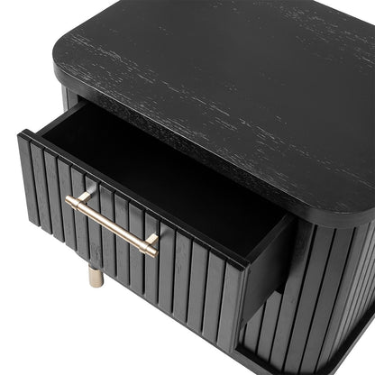 Sophia 60x61cm Bedside Table - Black - OUTLET NSW