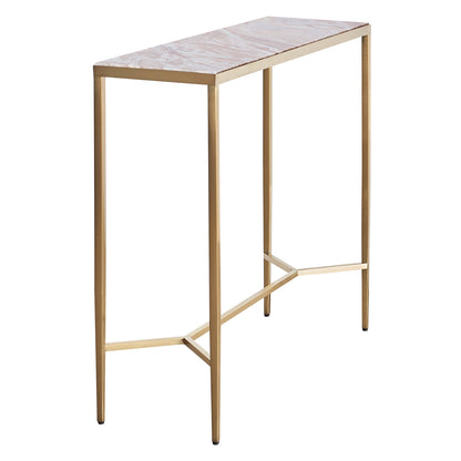 Chloe 90cm Pink Marble Console Table - Gold - OUTLET NSW