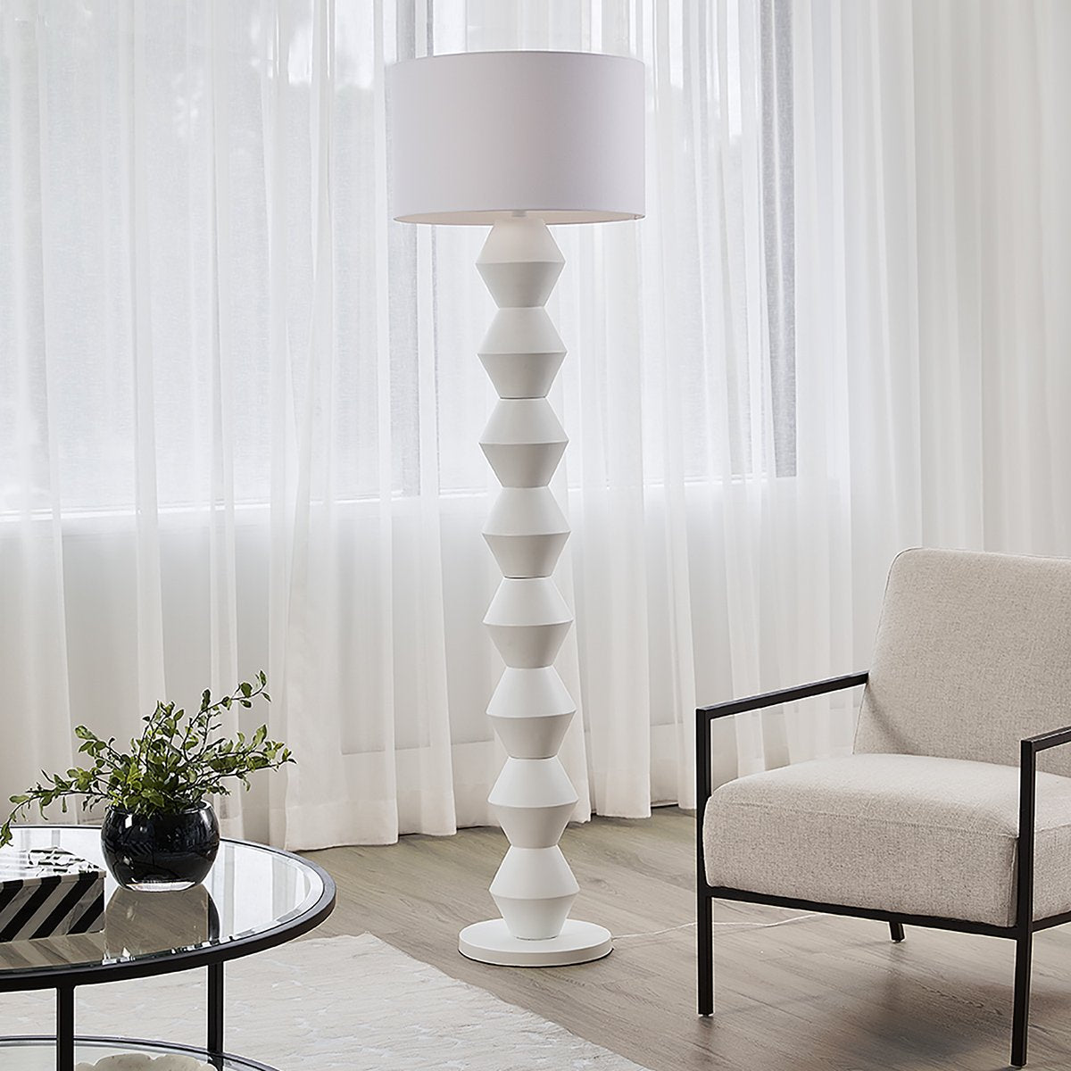 Abstract Floor Lamp - White - OUTLET NSW