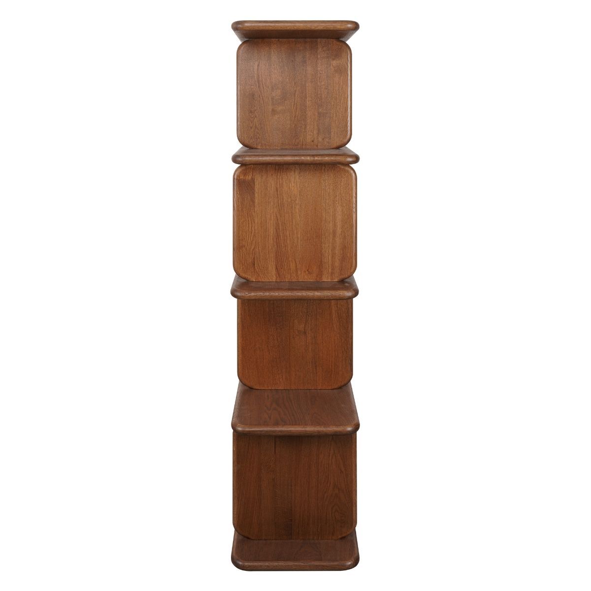 Tudor Oak Shelving Unit - 4 Tier Walnut