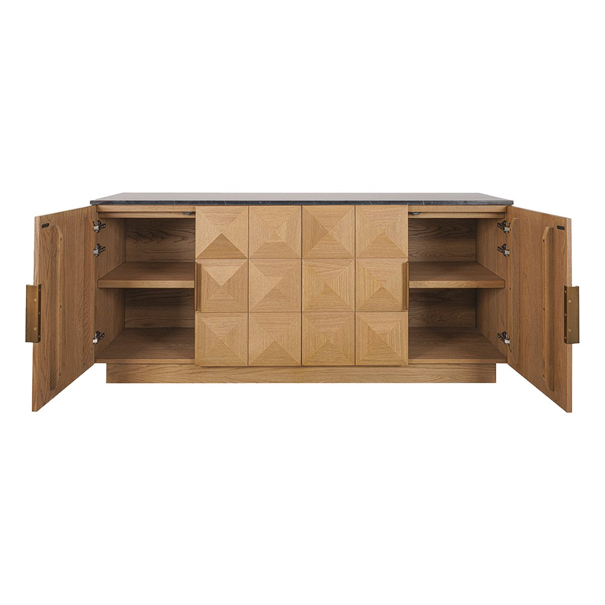 Benedict Natural Oak Buffet - Black Marble