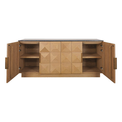 Benedict Natural Oak Buffet - Black Marble