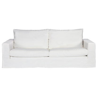 Bungalow 3 Seater Slip Cover Sofa - White Cotton - OUTLET NSW