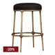 Heston Brass Kitchen Stool - Black Linen