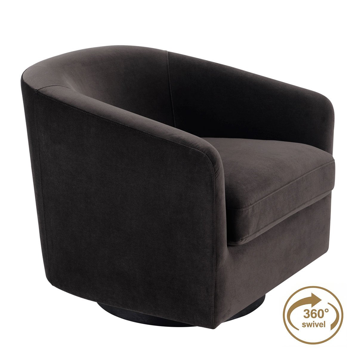 Bellevue Swivel Arm Chair - Slate Grey Velvet