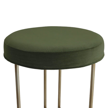 Blackley Gold Iron Kitchen Stool - Moss Velvet