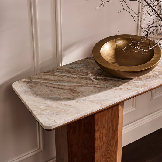 Barlow Marble Console Table - Walnut