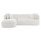 Greenwich 3 Seater Sofa w Left Chaise - Ivory Chenille