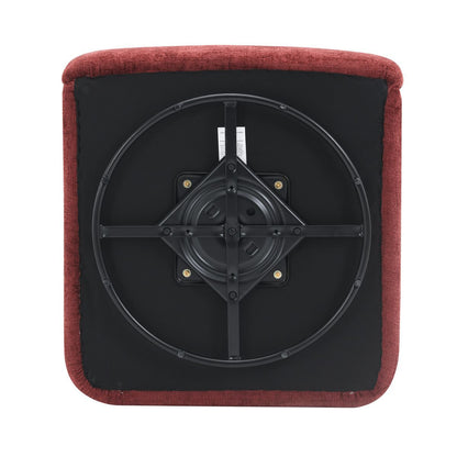 Compton Swivel Arm Chair - Brass/Burgundy Chenille