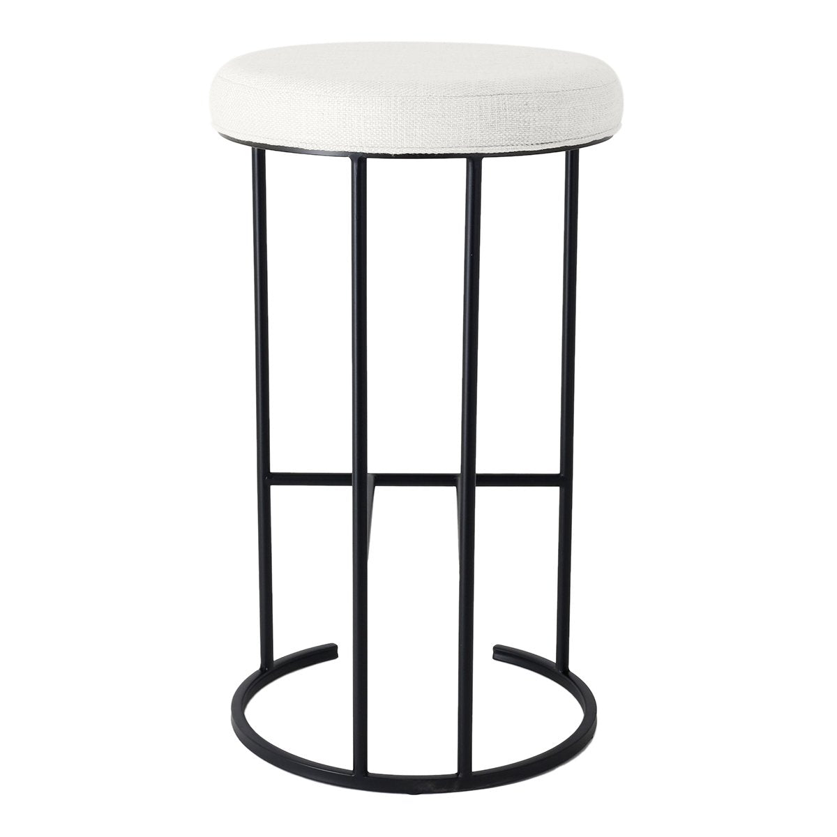 Blackley Black Iron Bar Stool - Natural Linen