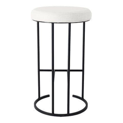 Blackley Black Iron Bar Stool - Natural Linen