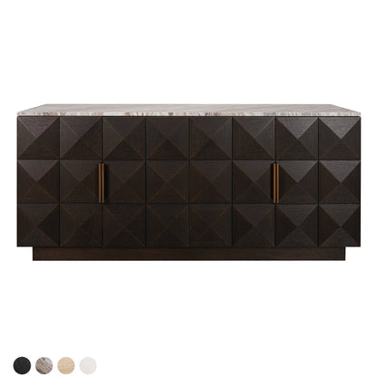 Benedict Smoked Oak Buffet - River Brown Marble