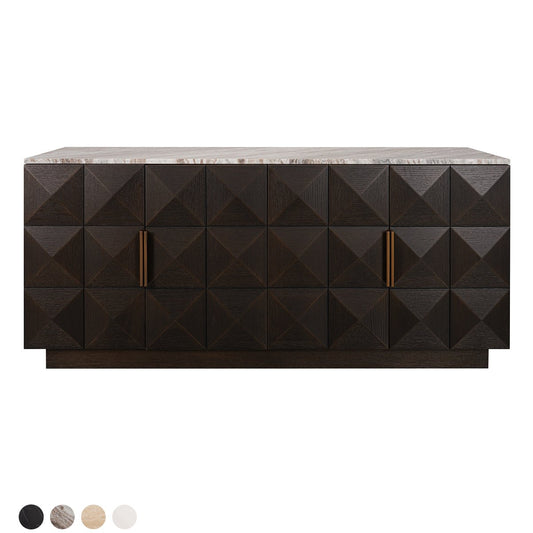 Benedict Smoked Oak Buffet - River Brown Marble
