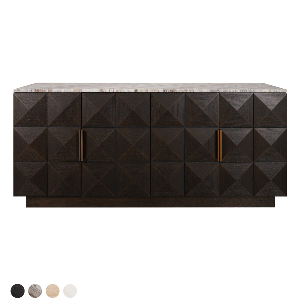 Benedict 170cm Smoked Oak Buffet - River Brown Marble