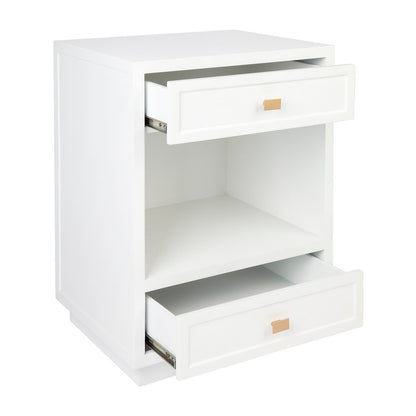 Logan Bedside Table - Small White Set of 2