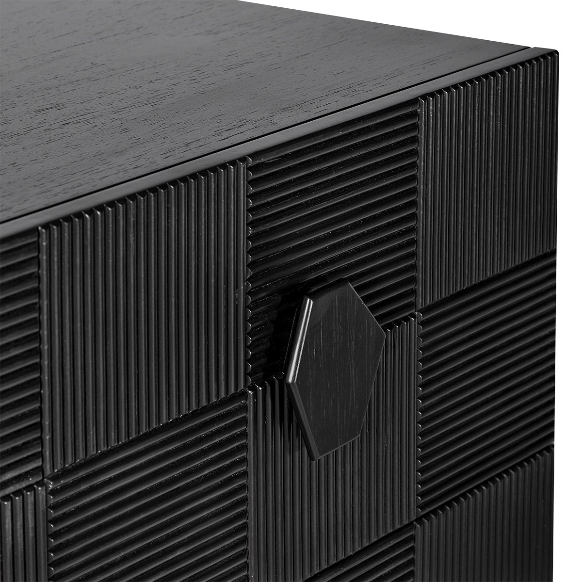 Alton 96cm 3 Drawer Chest -  Black - OUTLET NSW