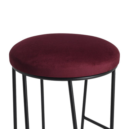 Aiden Black Steel Kitchen Stool - Mulberry Velvet