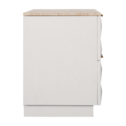 Benedict White Oak Bedside Table - Travertine