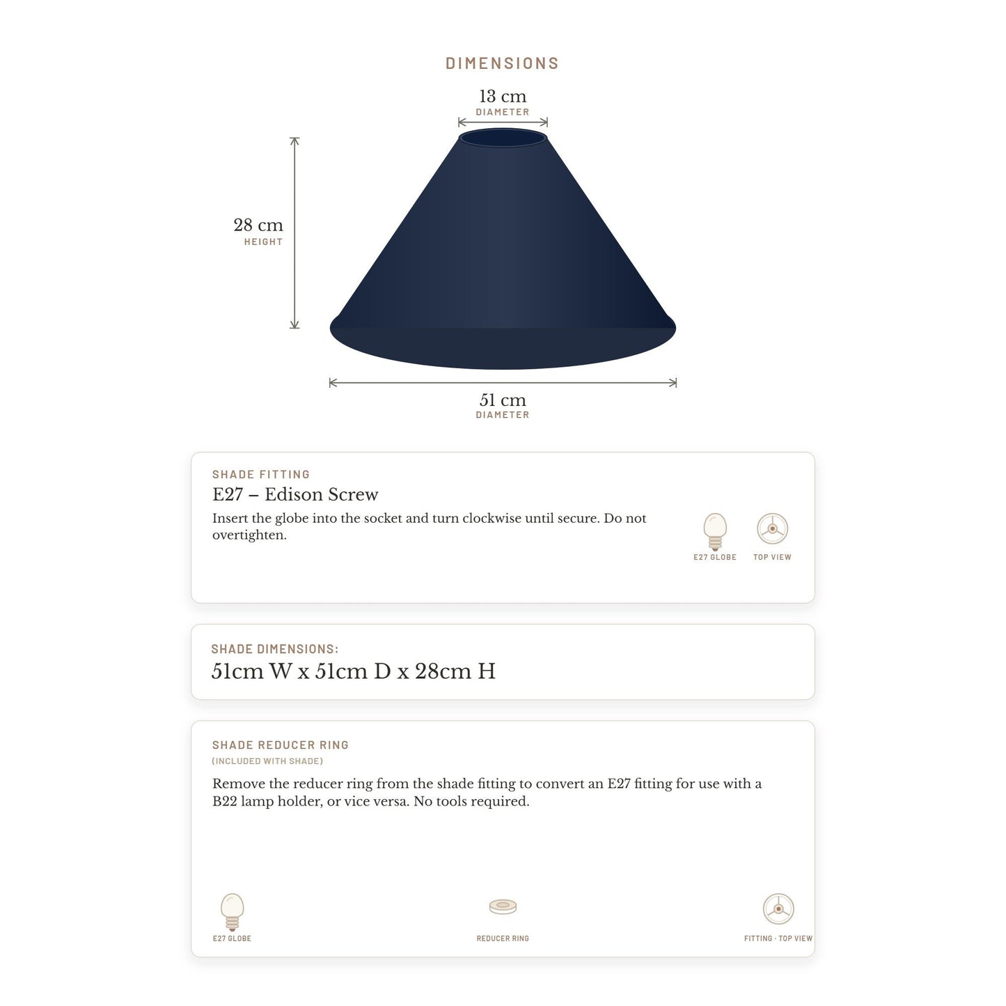 Messina Empire Shade - Large Navy