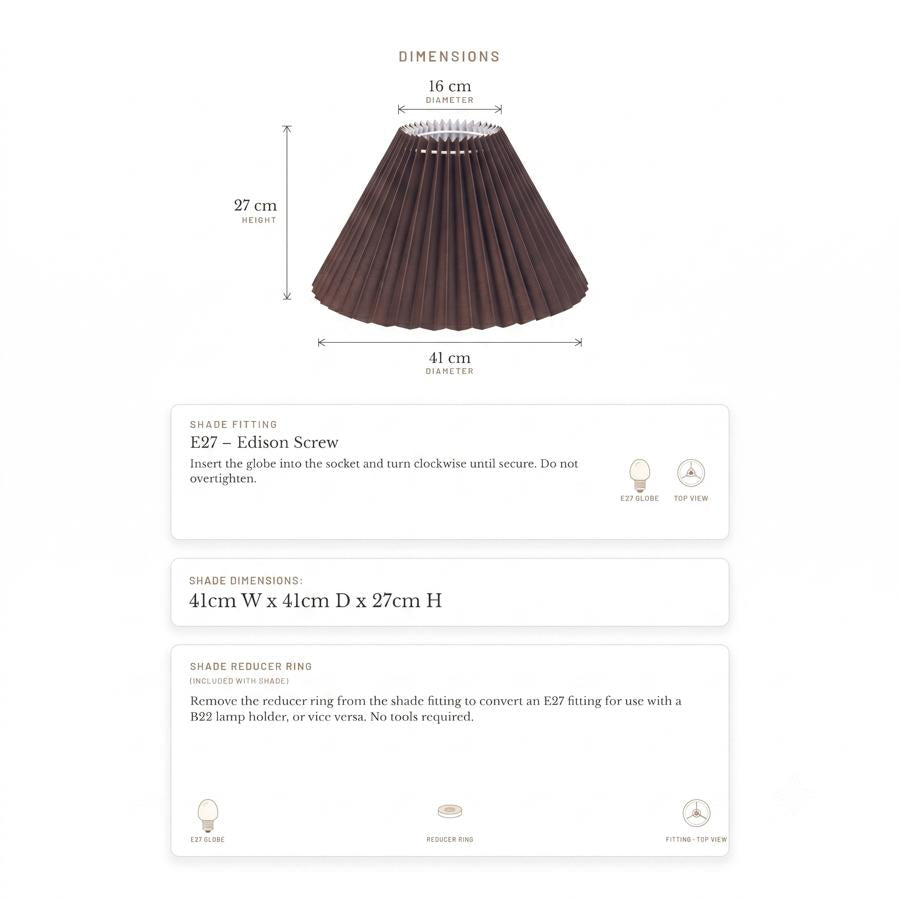 Anya Pleated Empire Shade - Medium Espresso