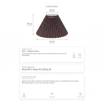Anya Pleated Empire Shade - Medium Espresso  - Bulk Buy Qty 5