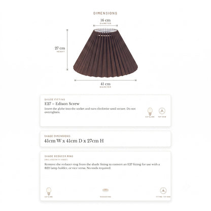 Anya Pleated Empire Shade - Medium Espresso  - Bulk Buy Qty 5