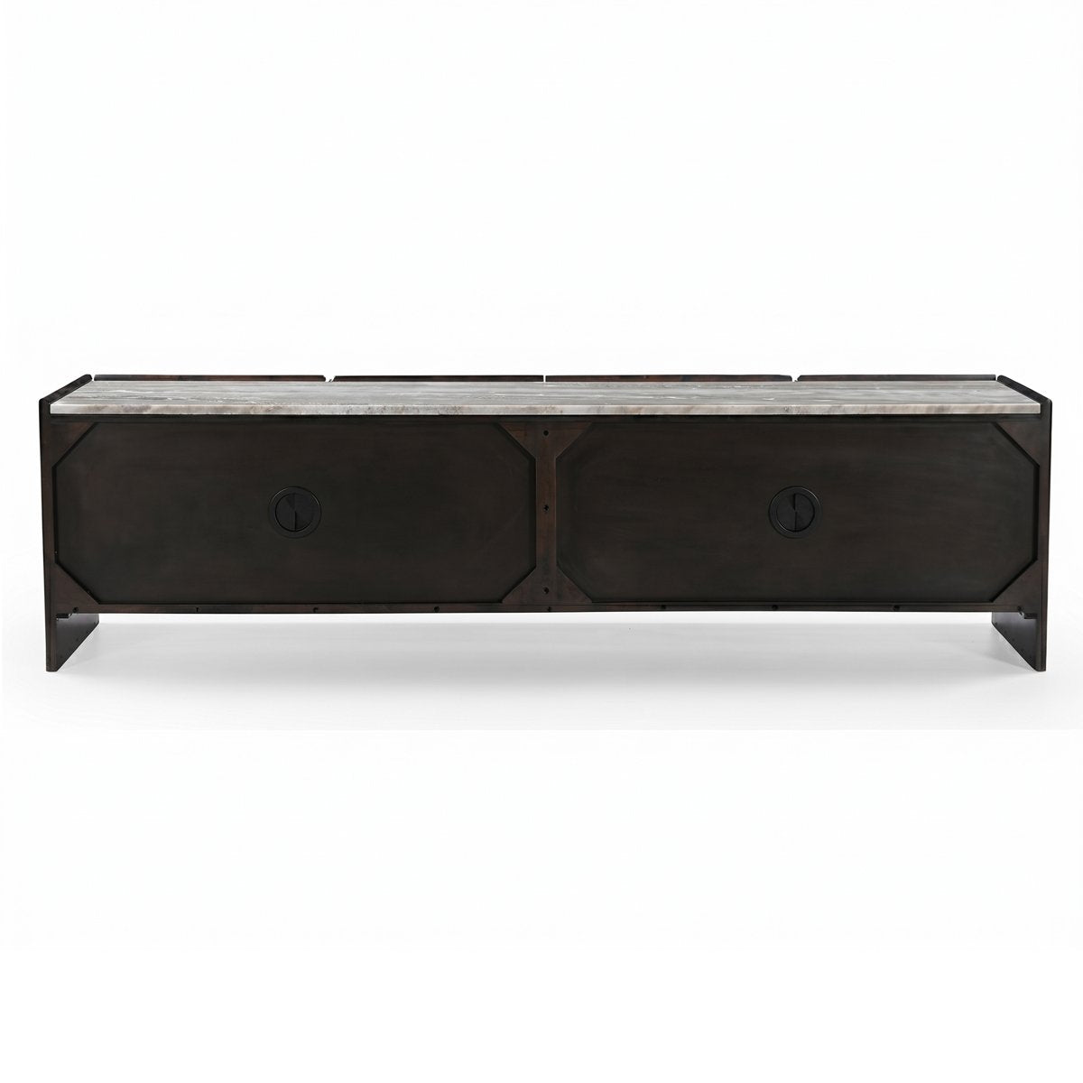 Edwin River Brown Marble Entertainment Unit - Dark Walnut