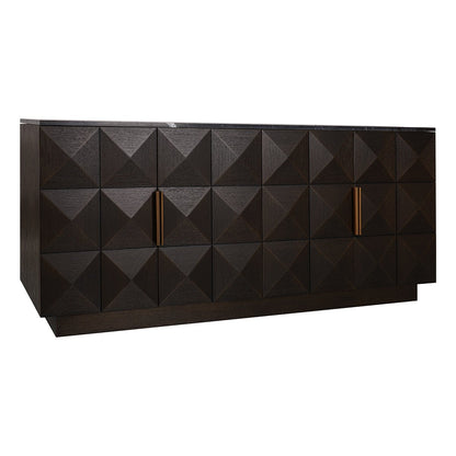 Benedict Smoked Oak Buffet - Black Marble